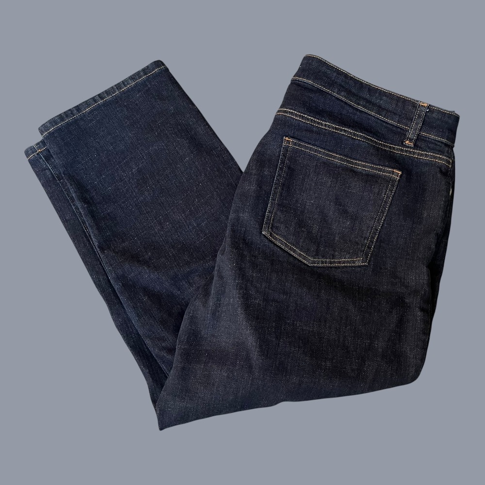 Eileen Fisher Straight Leg Jeans Womens 18P Dark Indigo Excellent Organic Cotton